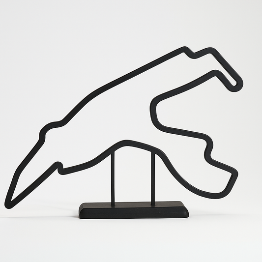 F1 Circuit Spa Op Standaard/Display - Formule 1 - 11 X 13 CM - Circuit België Spa Decoratie - Zwart